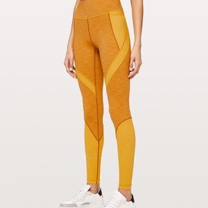 LULULEMON High-Rise Leggings in Heathered Fools Gold/Heathered Honey Lemon